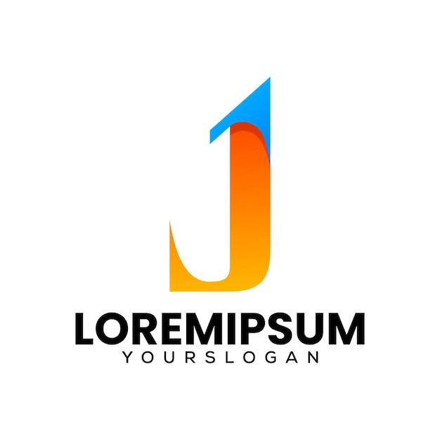 iniciales J diseño de logotipo colorido