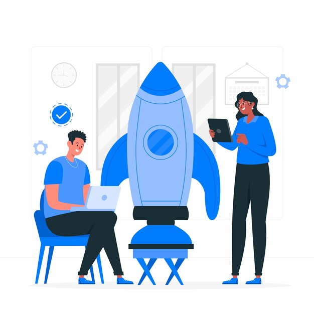 Iniciar una ilustración del concepto de proyecto empresarial