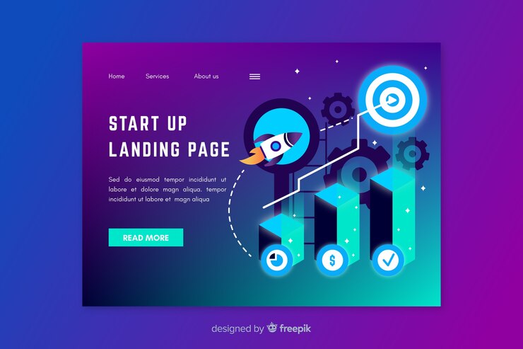 Vector gratuito iniciar plantilla web de página de destino