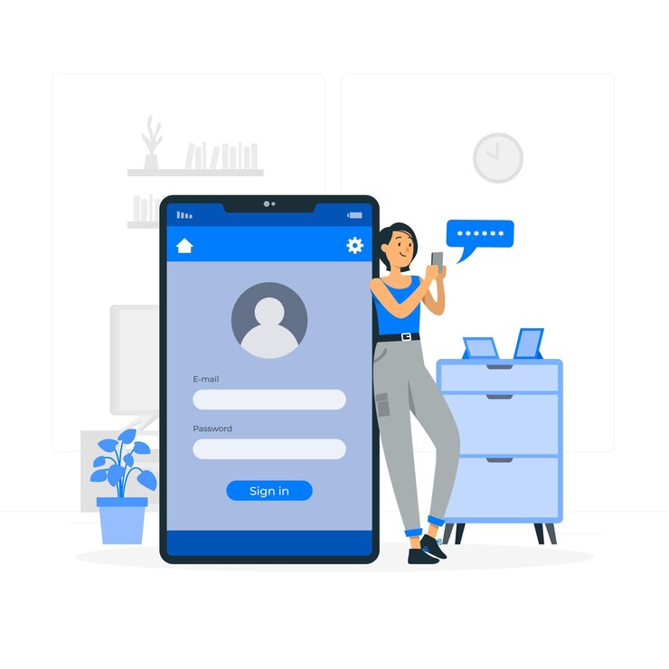 Vector gratuito iniciar sesión en la ilustración del concepto