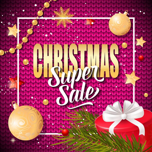 Inscripción de Navidad Super Sale en marco