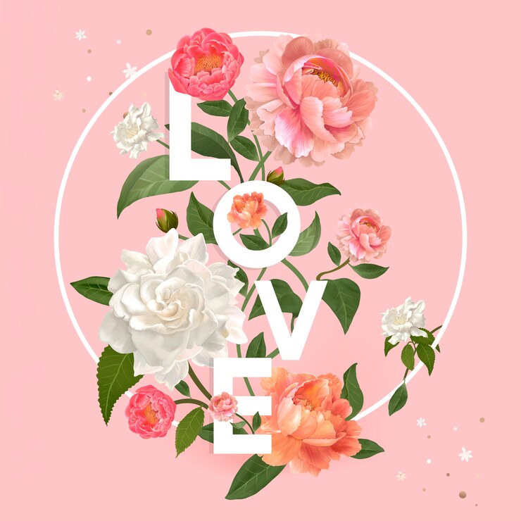 Vector gratuito insignia de amor floral