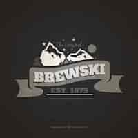 Vector gratuito insignia brewski vintage