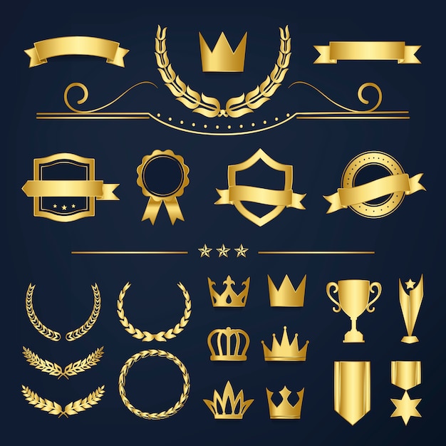 Insignia de calidad premium y colección de banners.