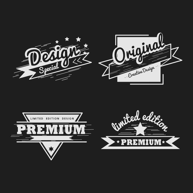 Vector gratuito insignia de calidad premium conjunto de vectores