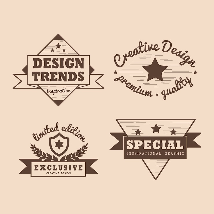 Vector gratuito insignia de calidad premium conjunto de vectores