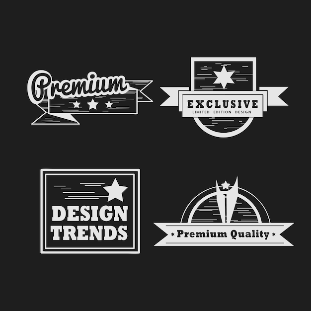 Vector gratuito insignia de calidad premium vector set