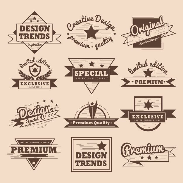 Insignia de calidad premium vector set