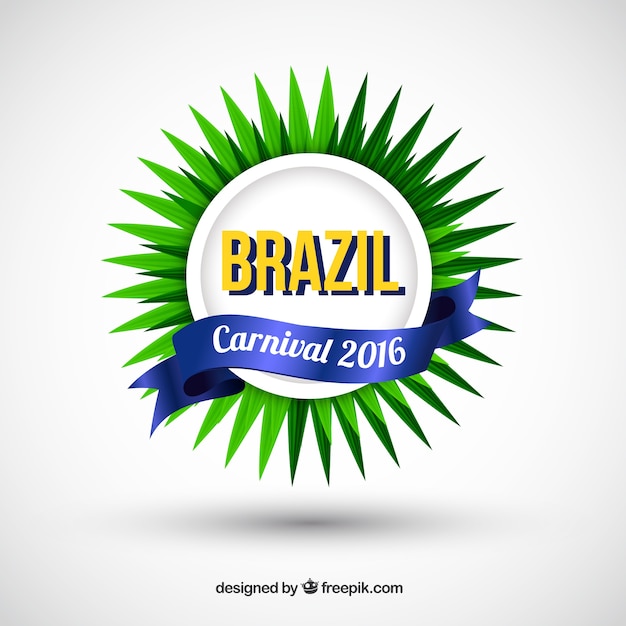 Vector gratuito insignia de carnaval 2016 de brasil