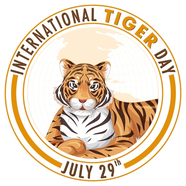 Vector gratuito insignia de celebración del día internacional del tigre