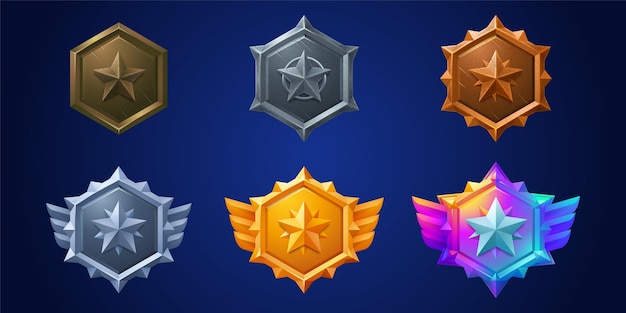 Insignia de clasificación de juego militar con insignia de estrella