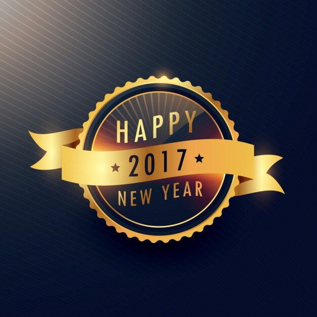 Vector gratuito insignia dorada para el año nuevo 