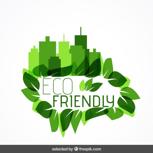Insignia Eco con paisaje urbano y hojas