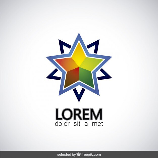 Vector gratuito insignia estrella colorida