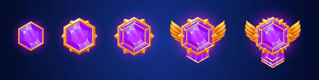 Insignia con evolución de diamante para el rango de nivel de juego
