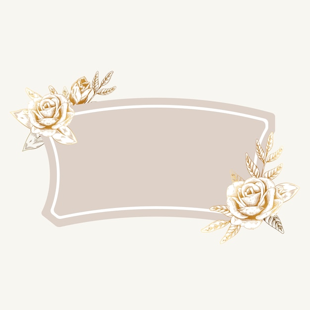 Vector gratuito insignia floral romantica