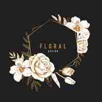 Vector gratuito insignia floral romantica