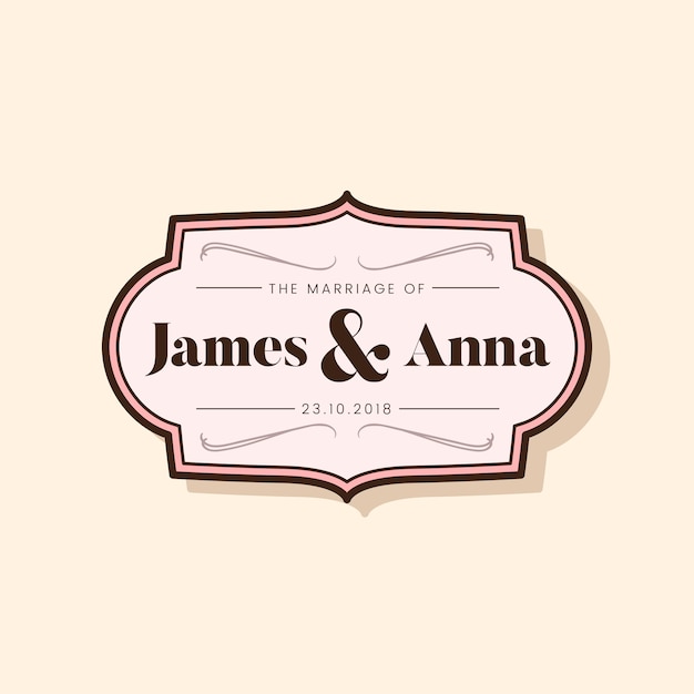 Insignia de invitación de boda de estilo clásico