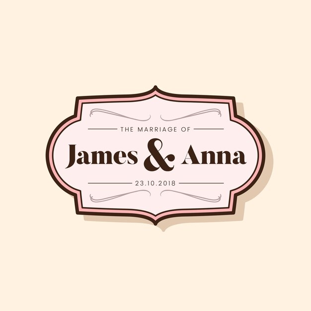 Insignia de invitación de boda de estilo clásico