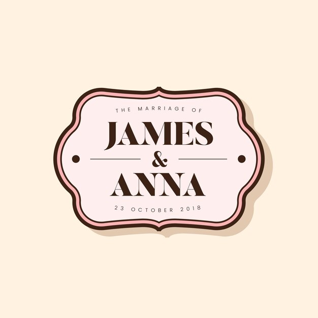 Insignia de invitación de boda de estilo clásico