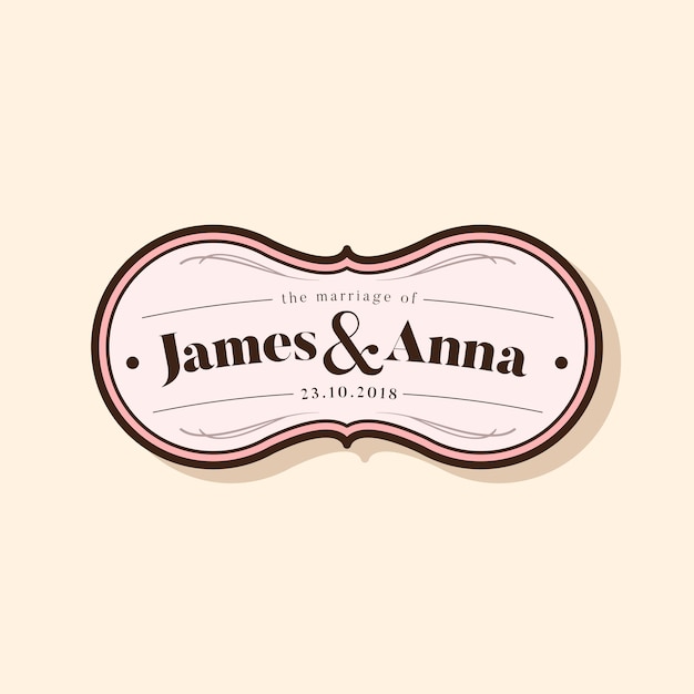 Insignia de invitación de boda de estilo clásico