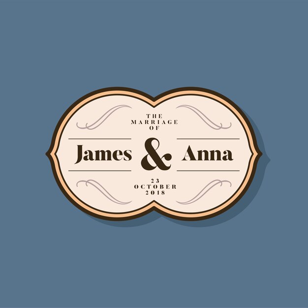 Insignia de invitación de boda de estilo clásico