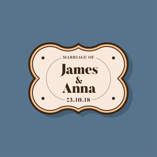 Insignia de invitación de boda de estilo clásico