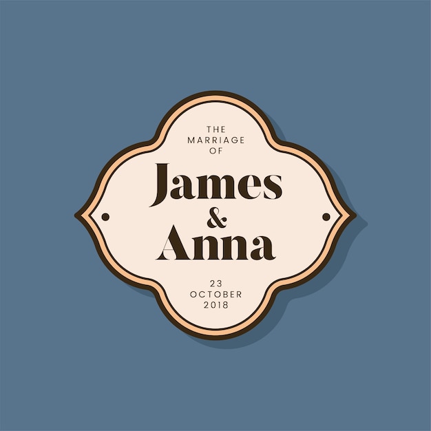 Insignia de invitación de boda de estilo clásico