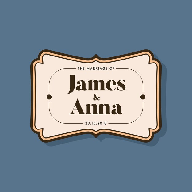 Insignia de invitación de boda de estilo clásico