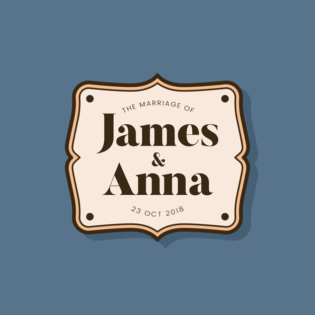 Insignia de invitación de boda de estilo clásico