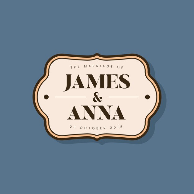 Insignia de invitación de boda de estilo clásico
