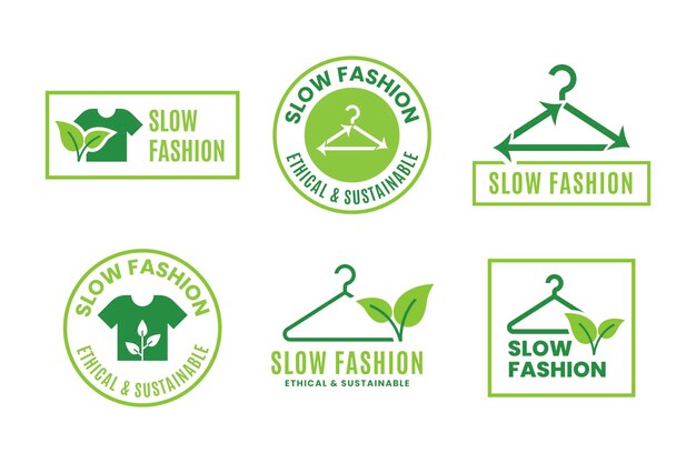 Insignia de moda sostenible de diseño plano