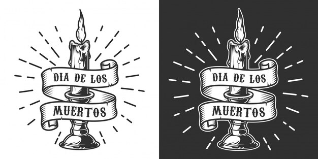 Insignia monocromática Dia De Los Muertos