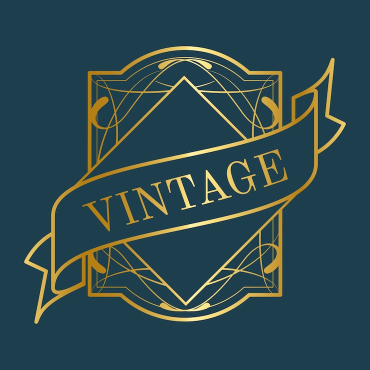 Vector gratuito insignia de oro art nouveau vintage en vector azul