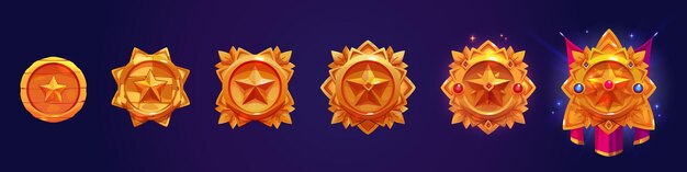 Insignia redonda con estrella para el rango de nivel del juego.