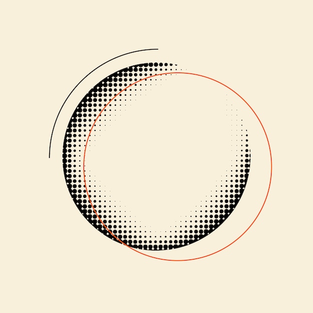Insignia de semitono negro vintage en vector de fondo beige