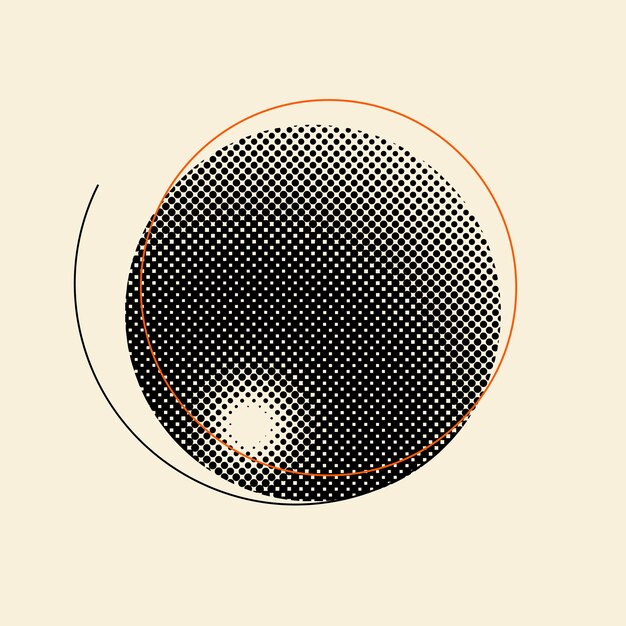 Insignia de semitono negro vintage en vector de fondo beige