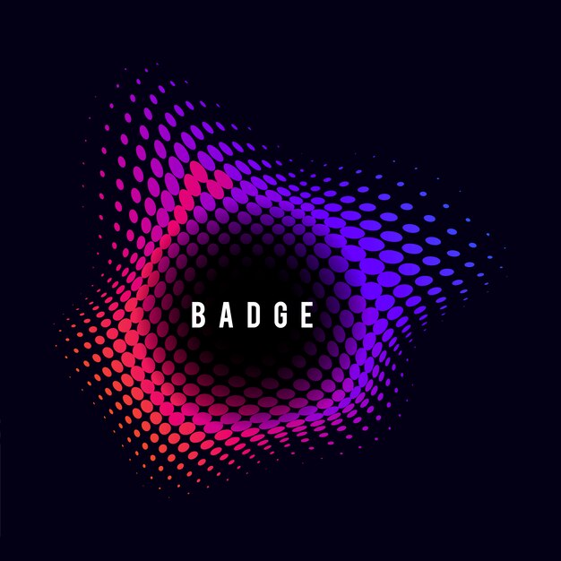 Insignia de semitono vibrante sobre fondo negro