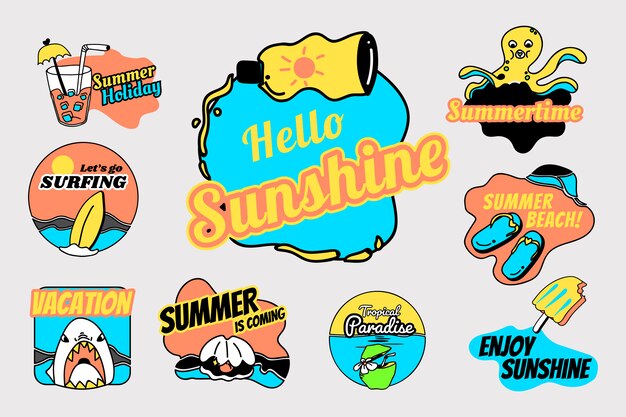 Insignia de verano retro establecido