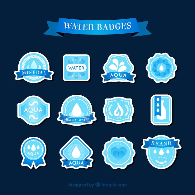 Vector gratuito insignias de agua