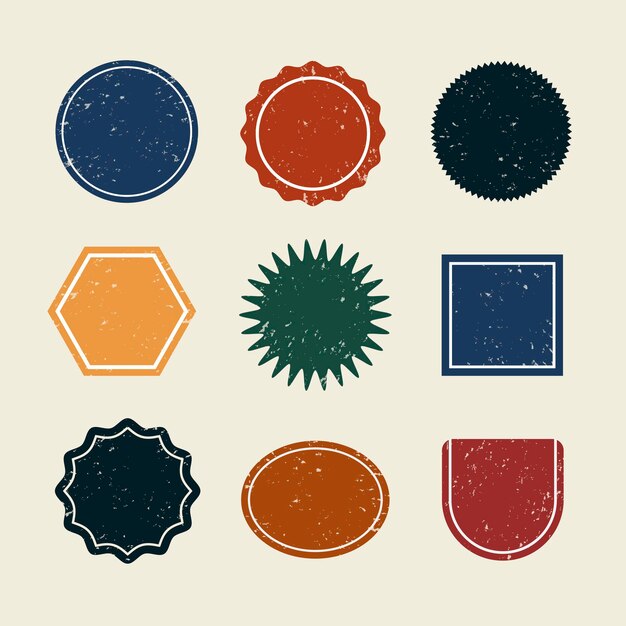 Insignias en blanco coloridas set vector en estilo vintage