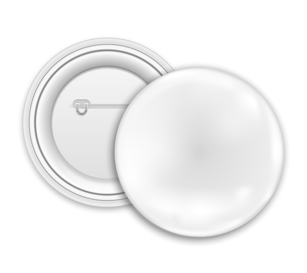Insignias de botón en blanco aisladas