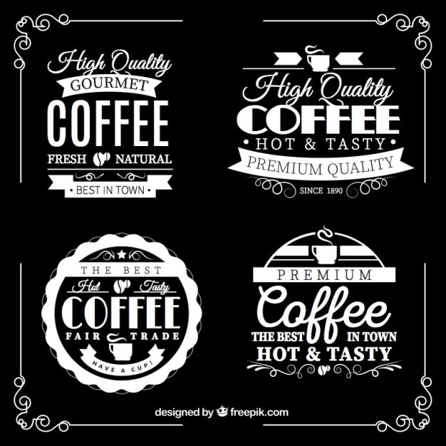 Vector gratuito insignias de café de calidad