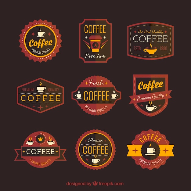 Vector gratuito insignias de café retro