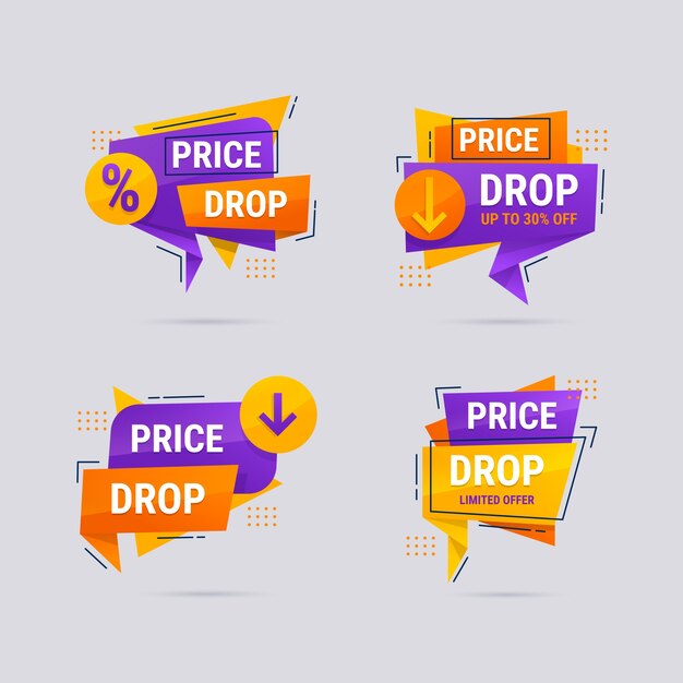 Insignias de caída de precio degradado