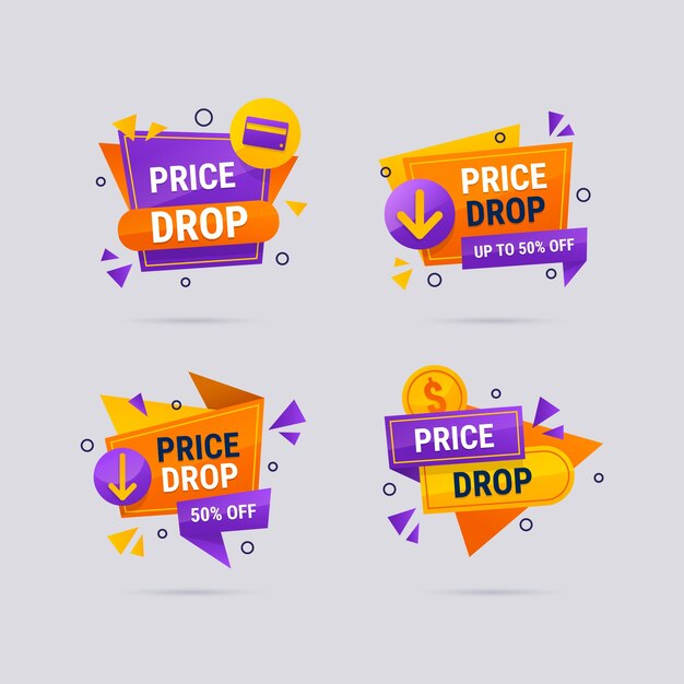 Insignias de caída de precio degradado