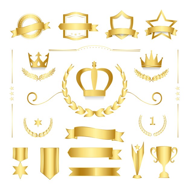 Insignias de calidad premium y vectores de colección de banners.
