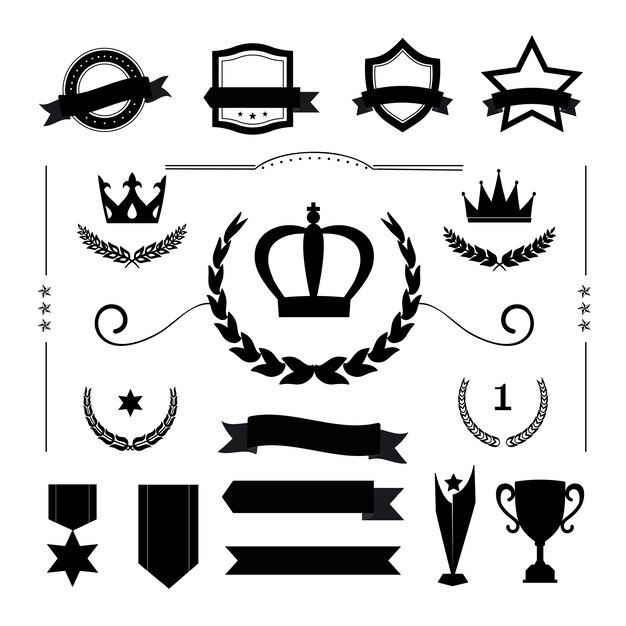 Insignias de calidad premium y vectores de colección de banners.
