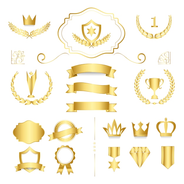 Insignias de calidad premium y vectores de colección de banners.