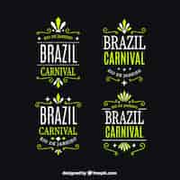 Vector gratuito insignias de carnaval de brasil elegantes